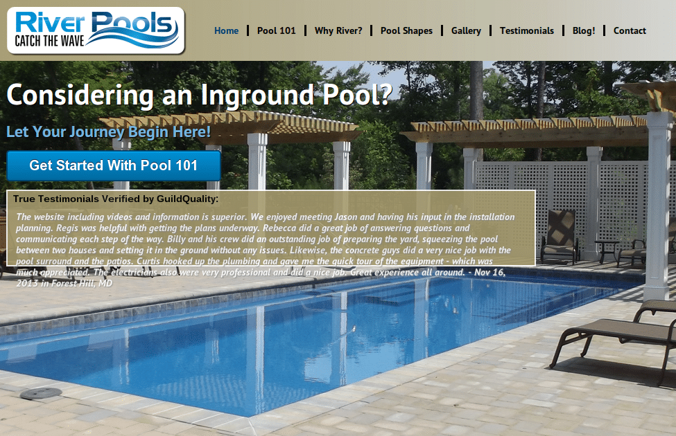River Pools & Spa Website