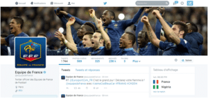 Image du compte Twitter de l'équipe de France de Football