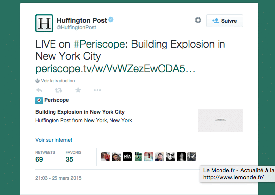 HufPost - Tweet building Explosion