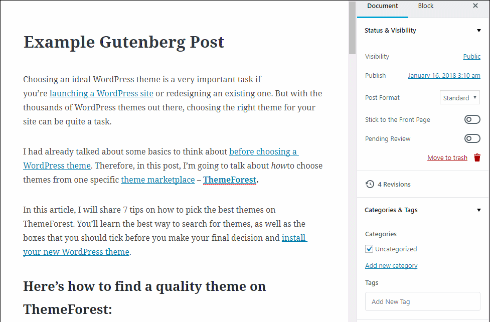 Gutenberg, nouvel editeur WordPress